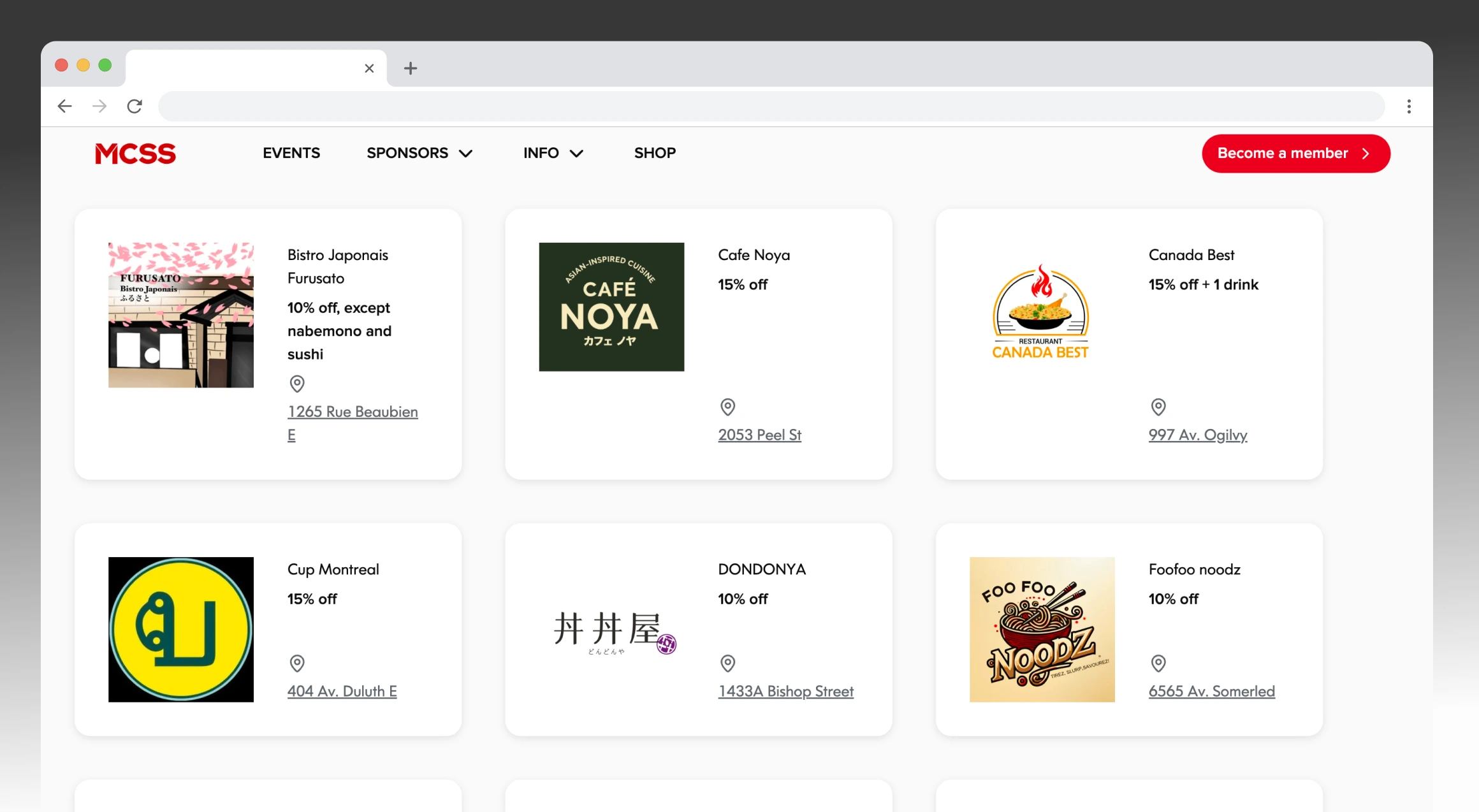 MCSS case study — sponsors section